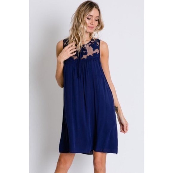 Davi & Dani Mesh Laced Sleeveless Dress NWT - Picture 3 of 12